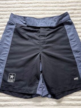 Soffe Men's Black/Blue Colorblock Athletic Shorts M Polyester Drawstring US Army